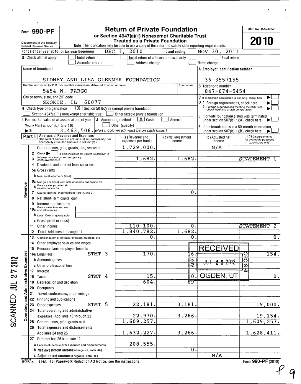 Fdmi 990-PF I Return of Private Foundation