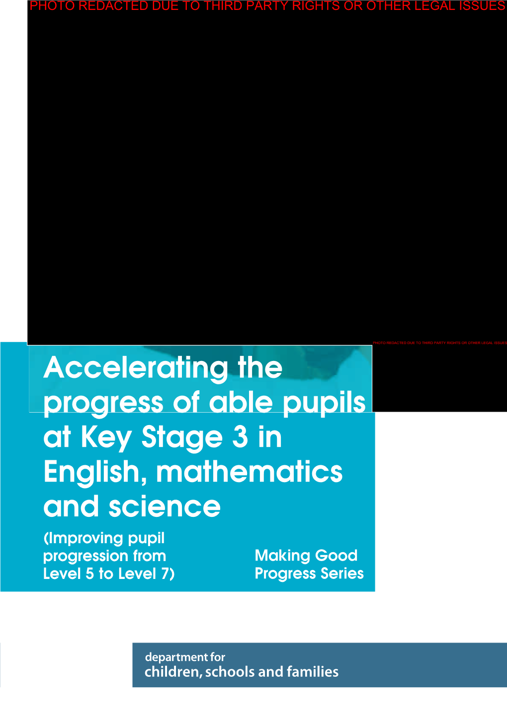 Accelerating the Progress of Able Pupils at Key Stage 3 in English