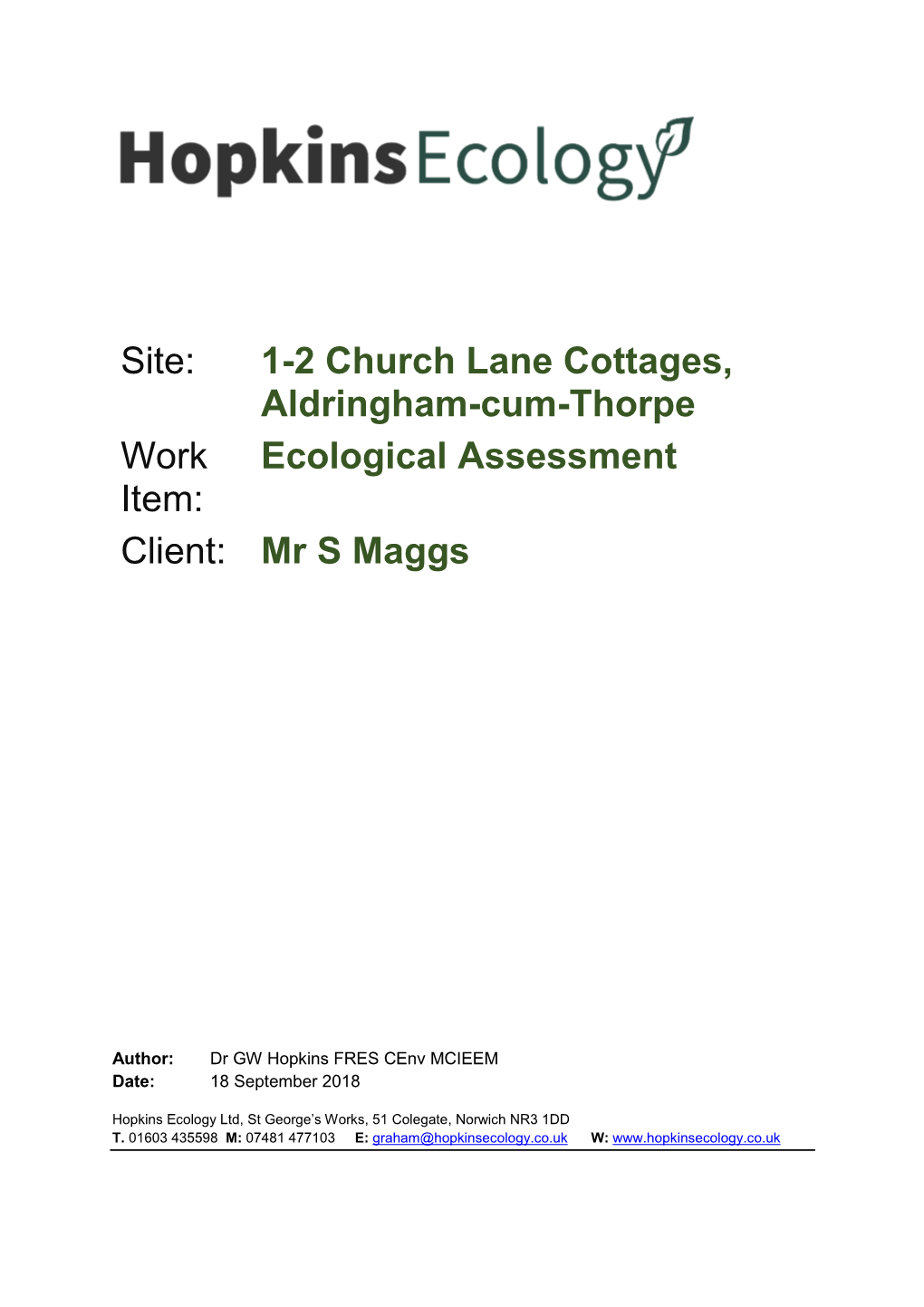 Site: 1-2 Church Lane Cottages, Aldringham-Cum-Thorpe Work Item