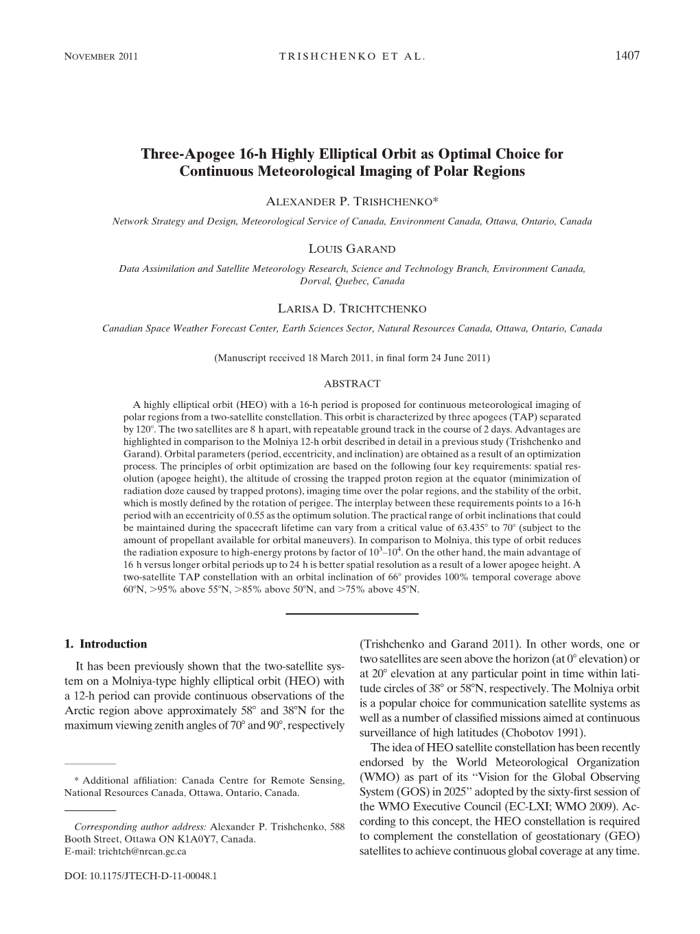 Three-Apogee 16-H Highly Elliptical Orbit As Optimal Choice for Continuous Meteorological Imaging of Polar Regions