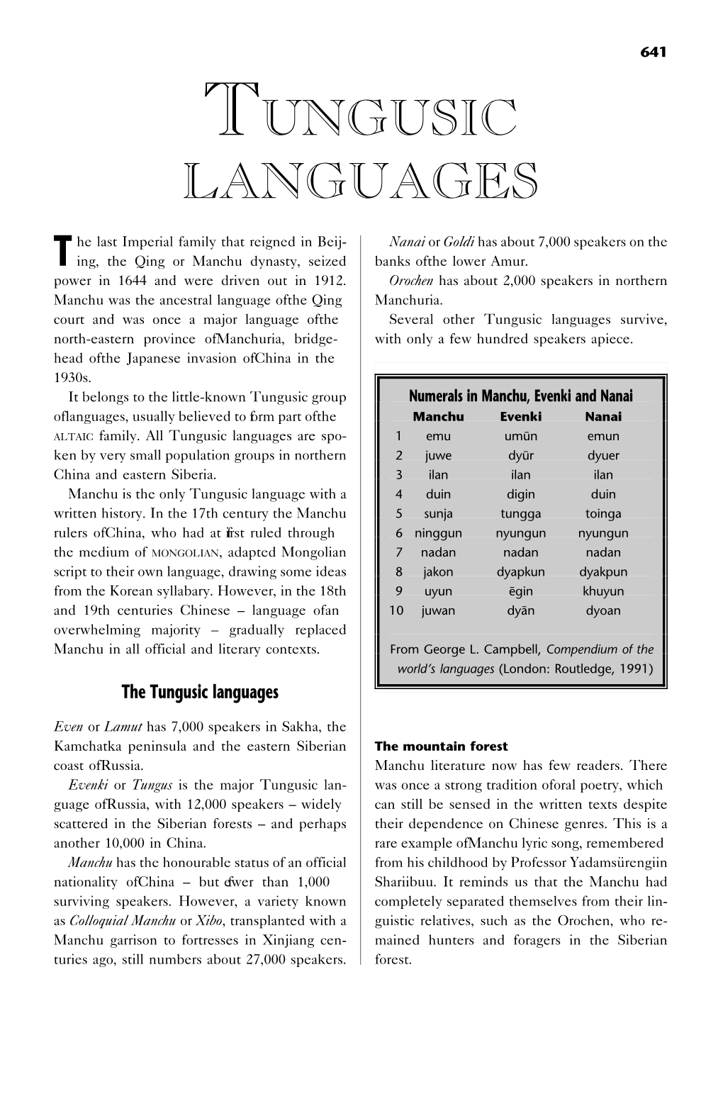 Tungusic Languages