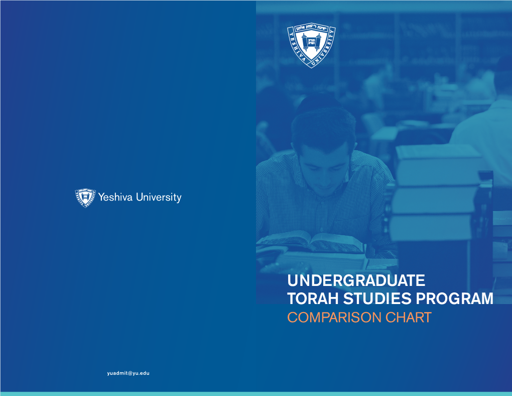 Undergraduate Torah Studies Program Comparison Chart