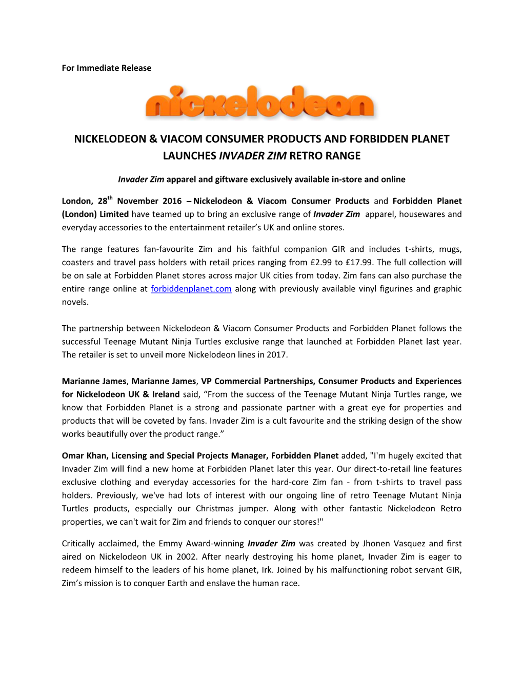 Nickelodeon & Viacom Consumer Products And