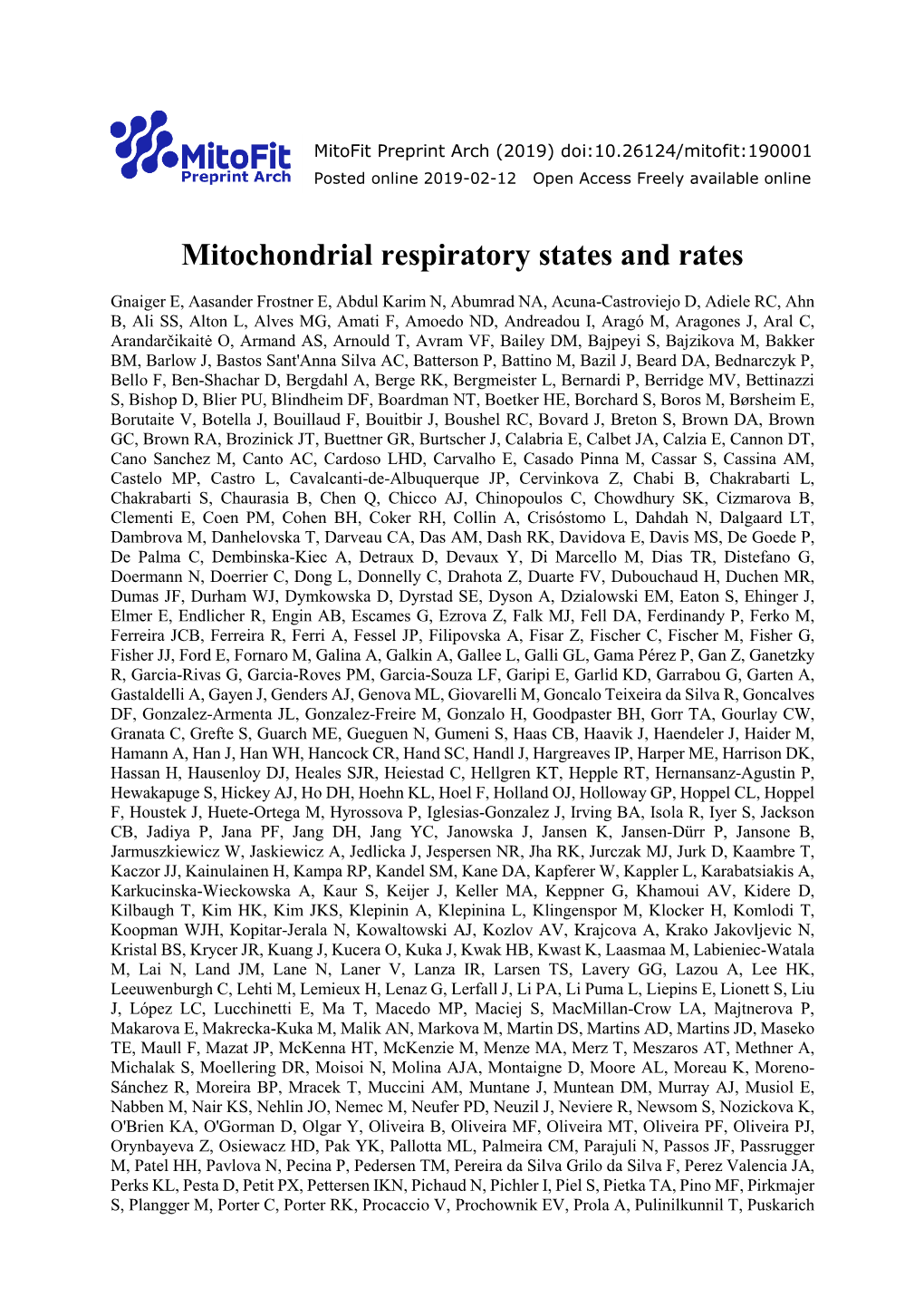 Mitochondrial Respiratory States and Rates