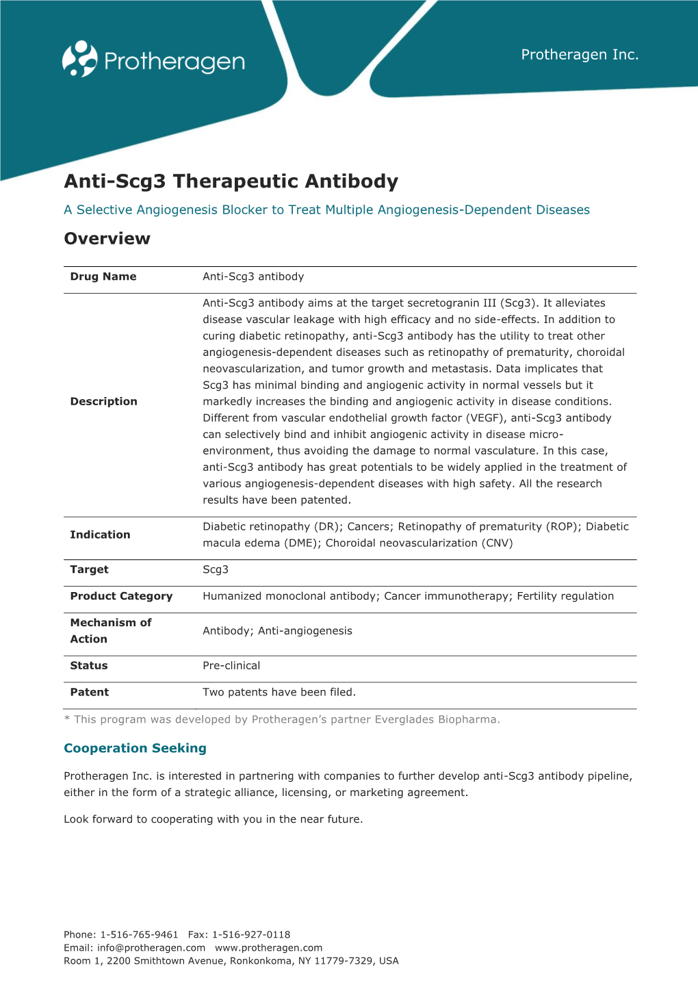 Anti-Scg3 Therapeutic Antibody