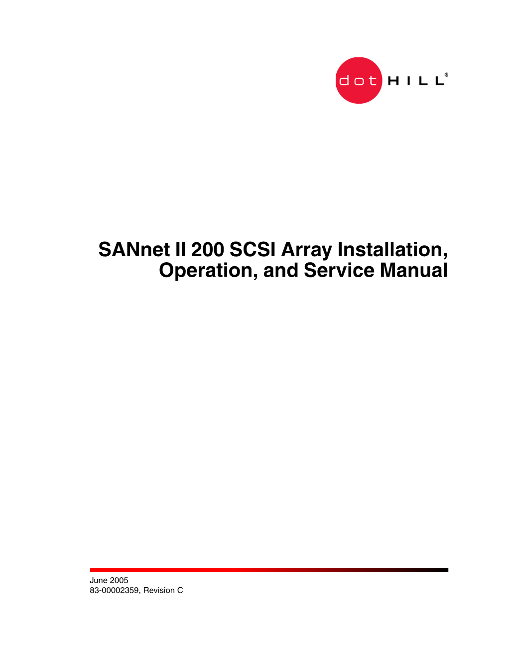 Sannet II 200 SCSI Array Installation, Operation, and Service Manual