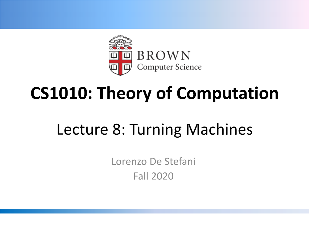 Turing Machines 1