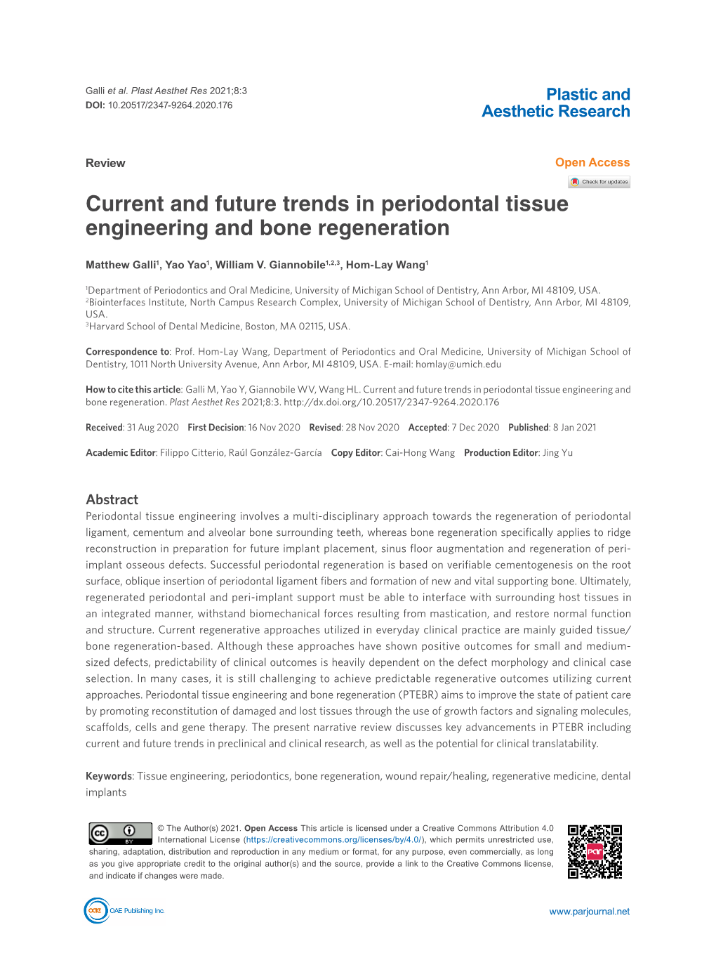 Current and Future Trends in Periodontal Tissue Engineering and Bone Regeneration