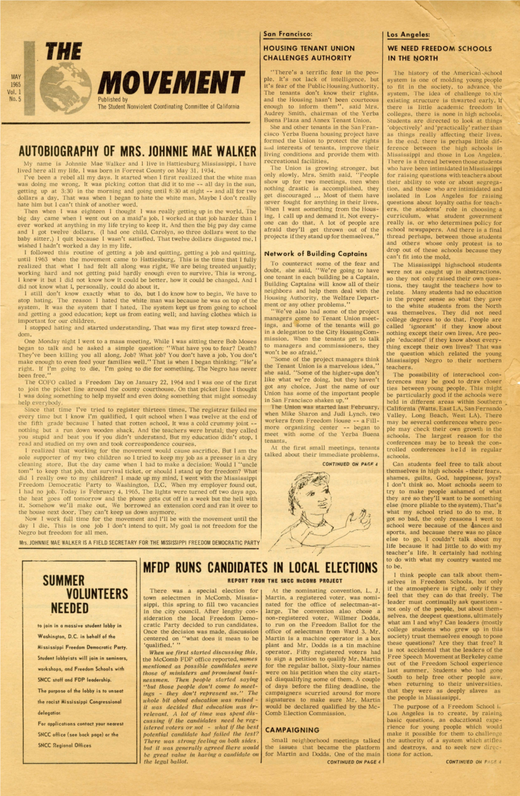 The Movement, May 1965. Vol. 1 No. 5