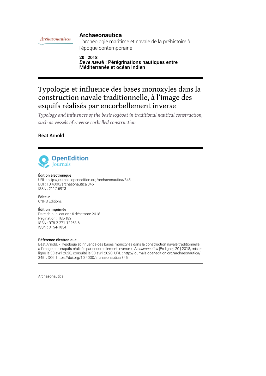 Typologie Et Influence Des Bases Monoxyles Dans La Construction