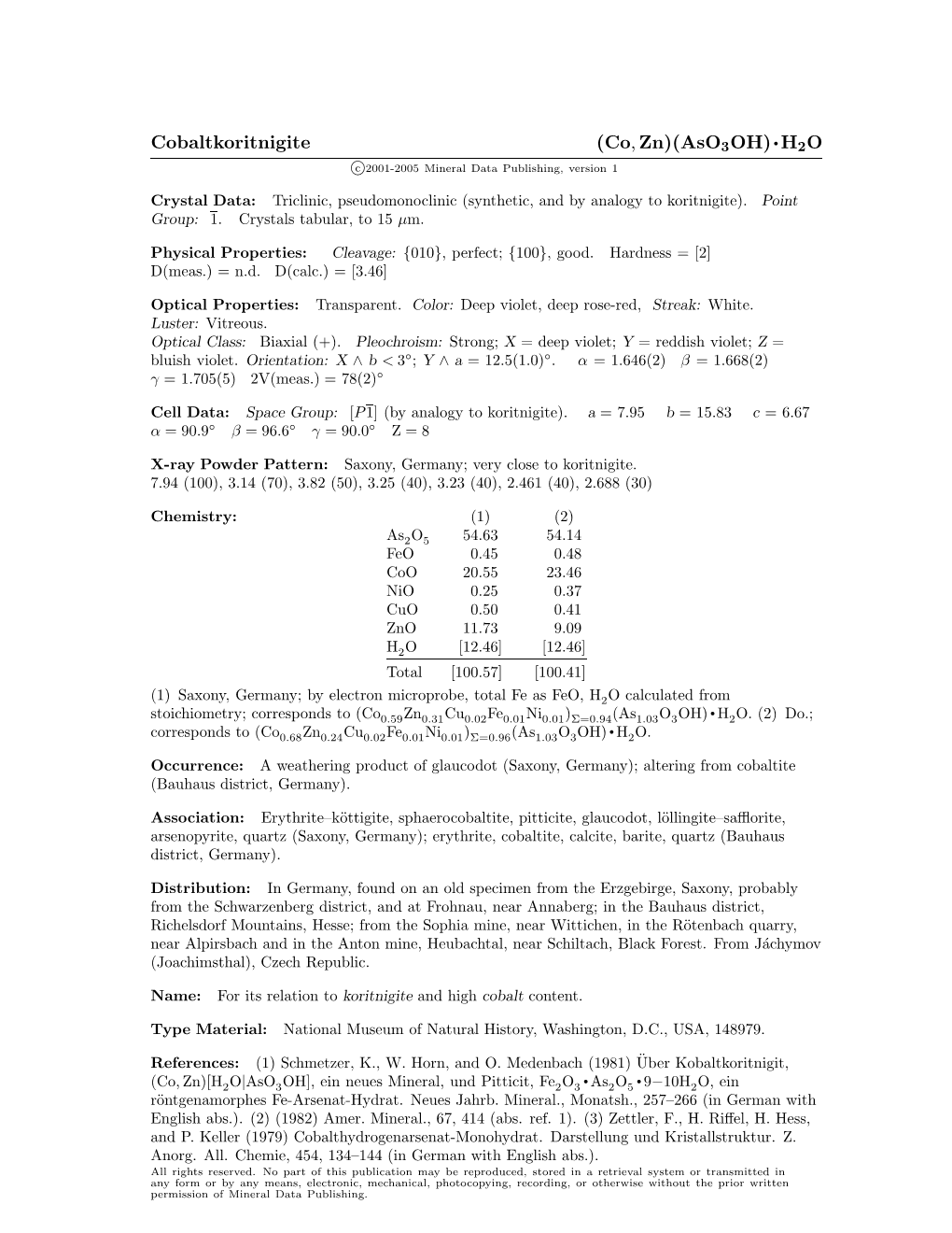 Cobaltkoritnigite (Co,Zn)(Aso3oh)•