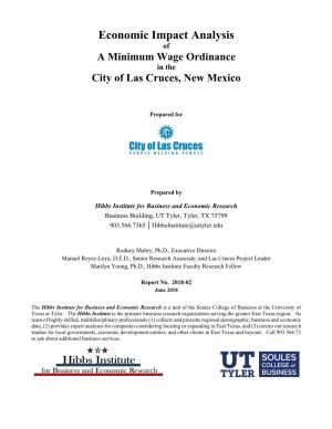 Economic Impact Analysis of a Minimum Wage Ordinance in the City of Las Cruces, New Mexico