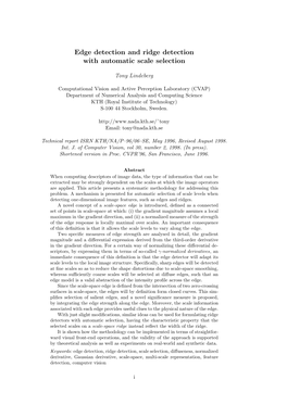 Edge Detection and Ridge Detection with Automatic Scale Selection