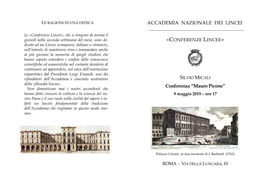 ACCADEMIA NAZIONALE DEI LINCEI Conferenza “Mauro Picone”