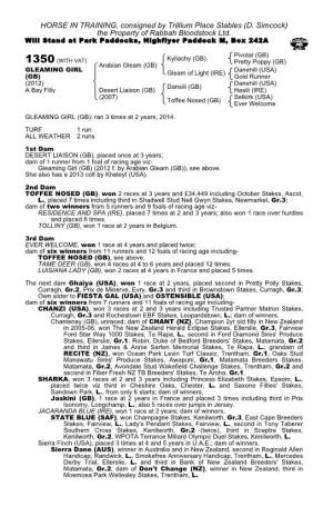 HORSE in TRAINING, Consigned by Trillium Place Stables (D. Simcock) the Property of Rabbah Bloodstock Ltd