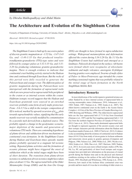 The Architecture and Evolution of the Singhbhum Craton