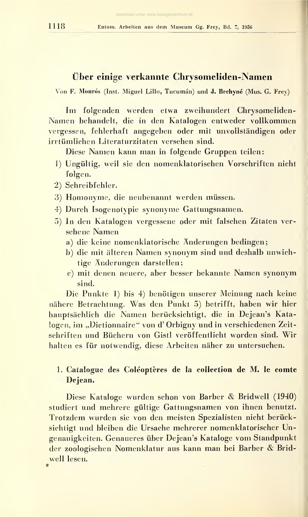 Entomologische Arbeiten Aus Dem Museum G. Frey Tutzing Bei München