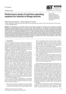 Performance Study of Real-Time Operating Systems for Internet Of