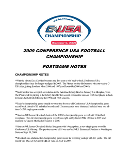 2009 Conference Usa Football Championship Postgame