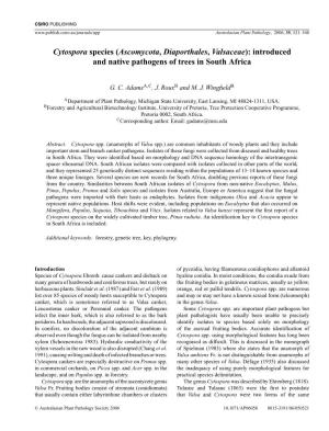 Introduced and Native Pathogens of Trees in South Africa