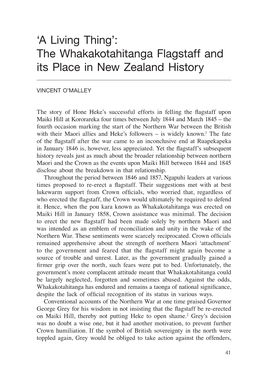 The Whakakotahitanga Flagstaff and Its Place in New Zealand History