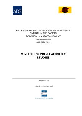 Mini Hydro Prefeasibility Reports