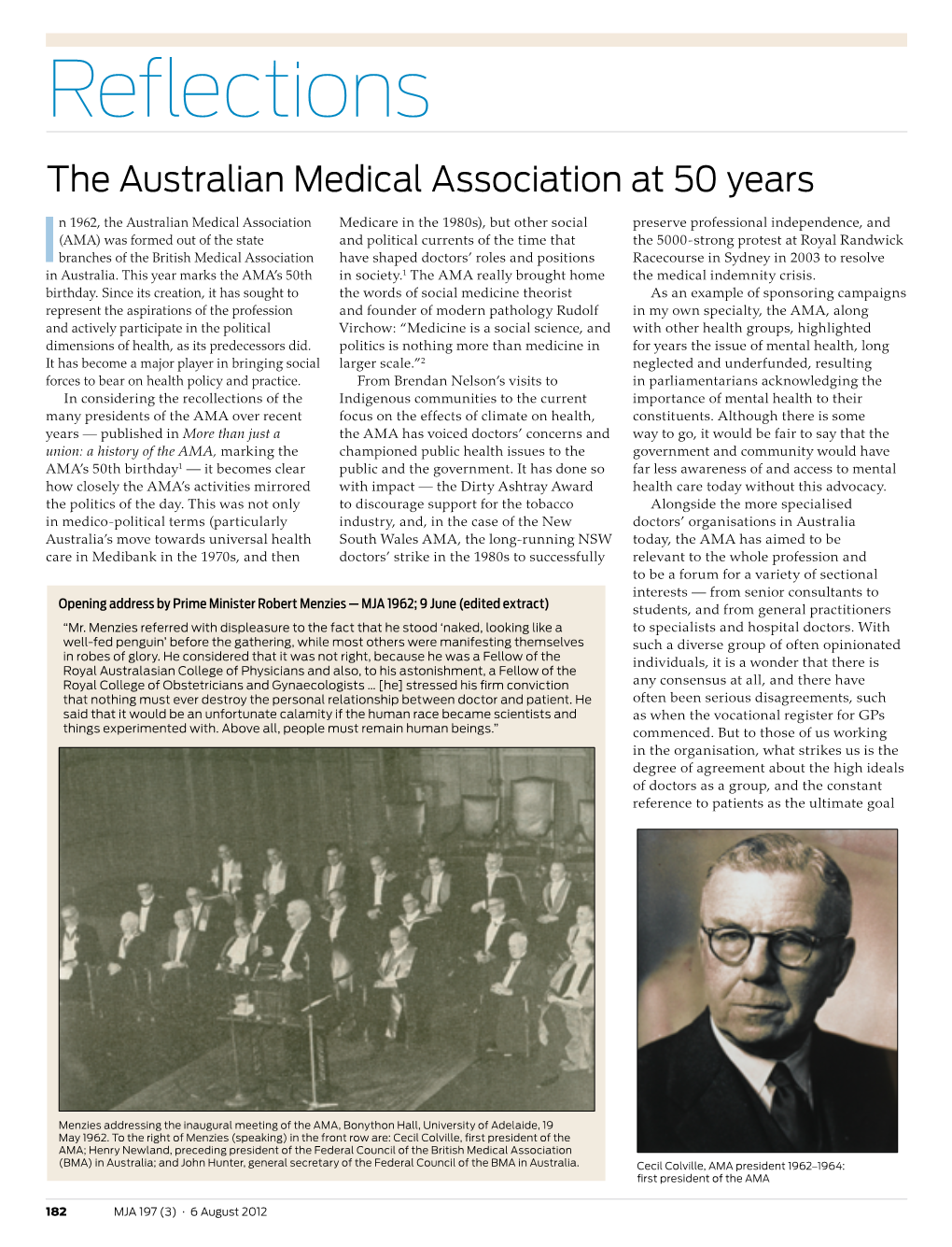 Reflections the Australian Medical Association at 50 Years