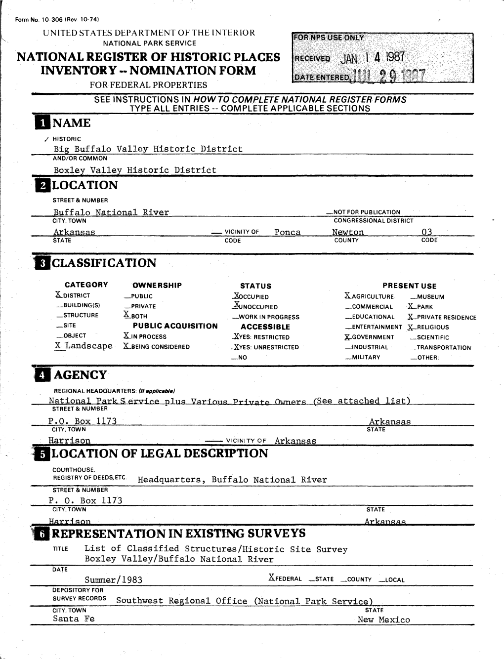 National Register of Historic Places Inventory--Nomination Form