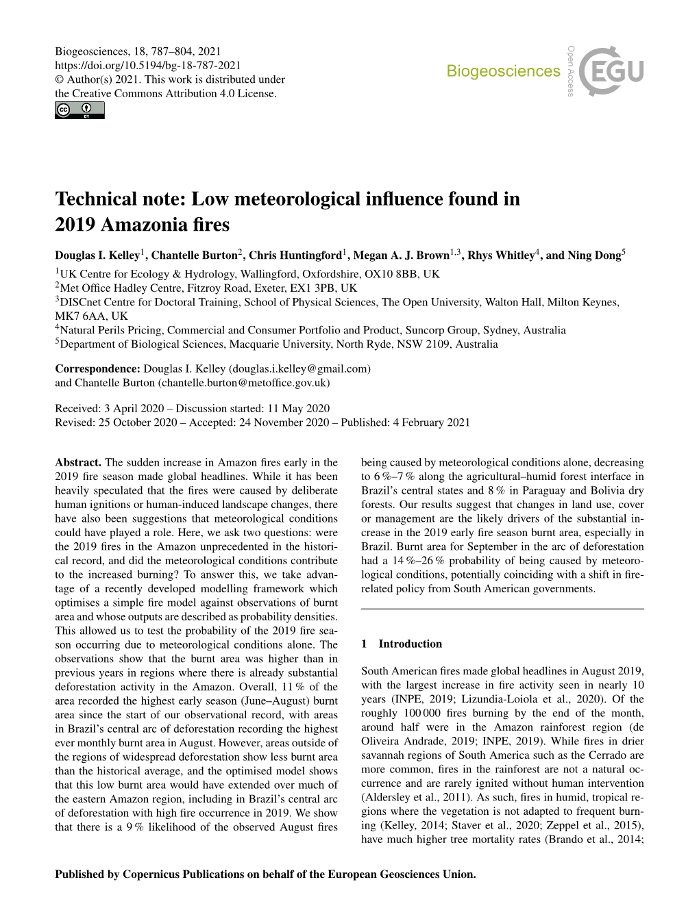 Low Meteorological Influence Found in 2019 Amazonia