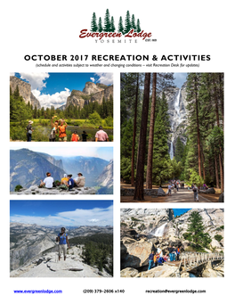 October 2017 Recreation & Activities