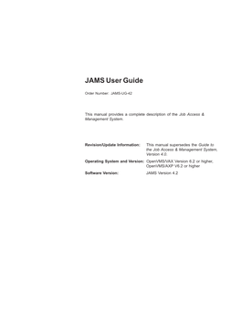 JAMS User Guide