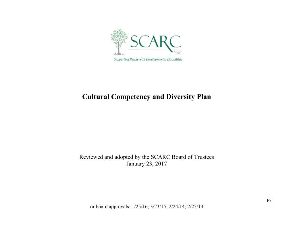Cultural Competency and Diversity Plan