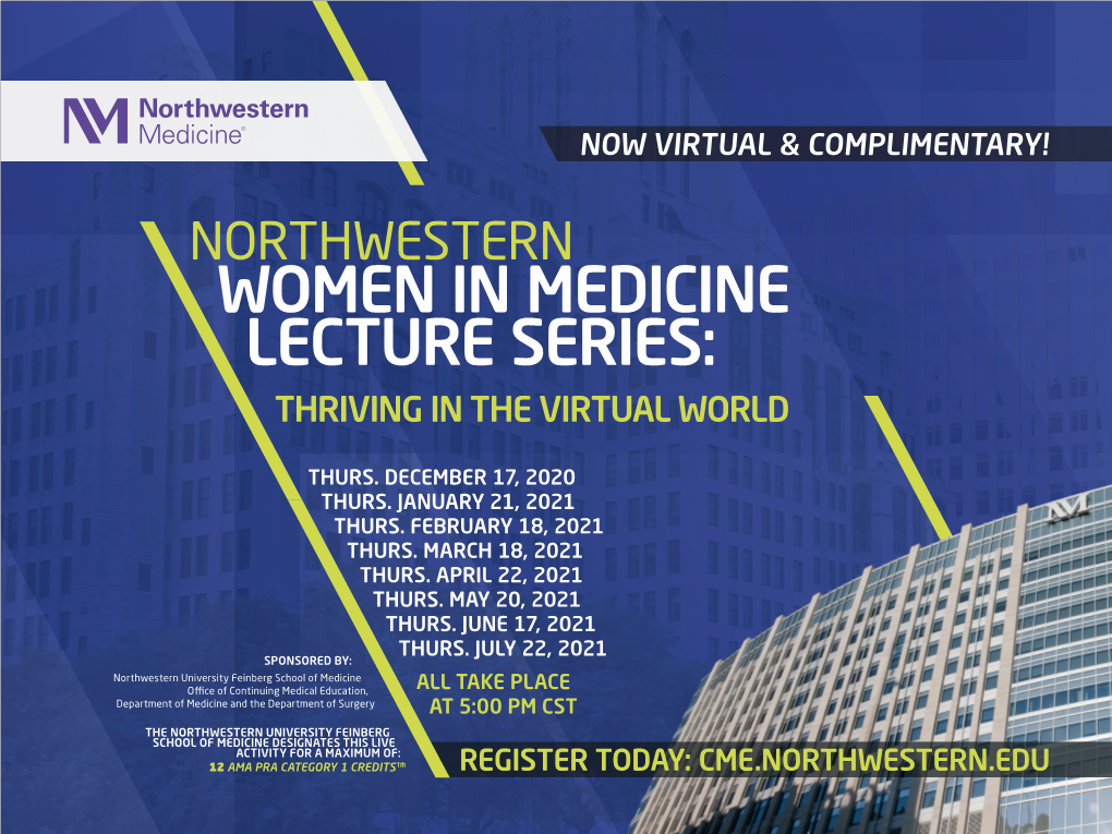 Women in Medicine Lecture Series: Thriving in the Virtual World