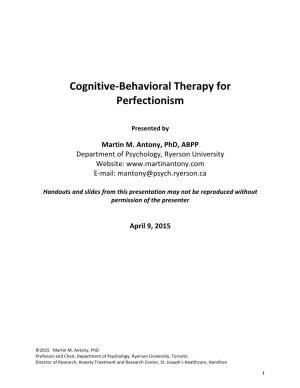 Cognitive Behavioral Therapy for Perfectionism Over Time (DVD)