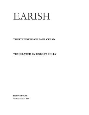 Thirty Poems of Paul Celan Translated