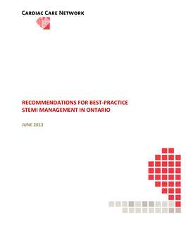 Recommendations for Best-Practice Stemi Management in Ontario