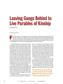 Leaving Gangs Behind to Live Parables of Kinship
