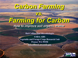 Carbon Farming Farming for Carbon
