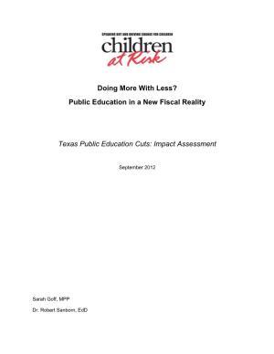 Doing More with Less? Public Education in a New Fiscal Reality