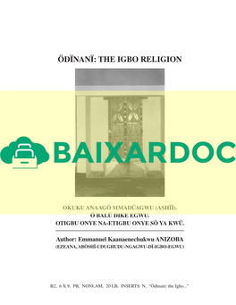 Odinani the Igbo Religion Ebook