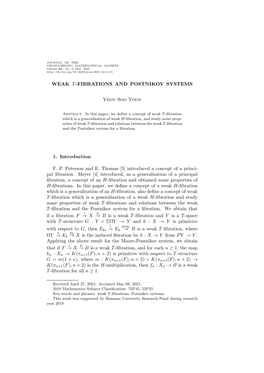 Weak T-Fibrations and Postnikov