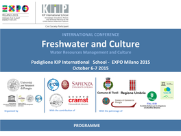 Freshwater and Culture Water Resources Management and Culture