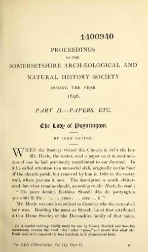Somerset Archaeological and Natural History Society