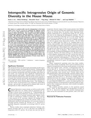 Interspecific Introgressive Origin of Genomic Diversity in the House