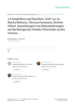 3.8 Amphibien Und Reptilien. S138-147 In
