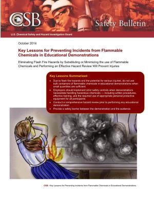 Key Lessons for Preventing Incidents from Flammable Chemicals in Educational Demonstrations