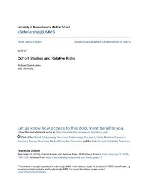 Cohort Studies and Relative Risks