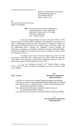 Office of the Divisional Commissioner Konkan Dn.Kokan Bhavan, Navi Mumbai 400 614 Dated - 02 Dec, 2015