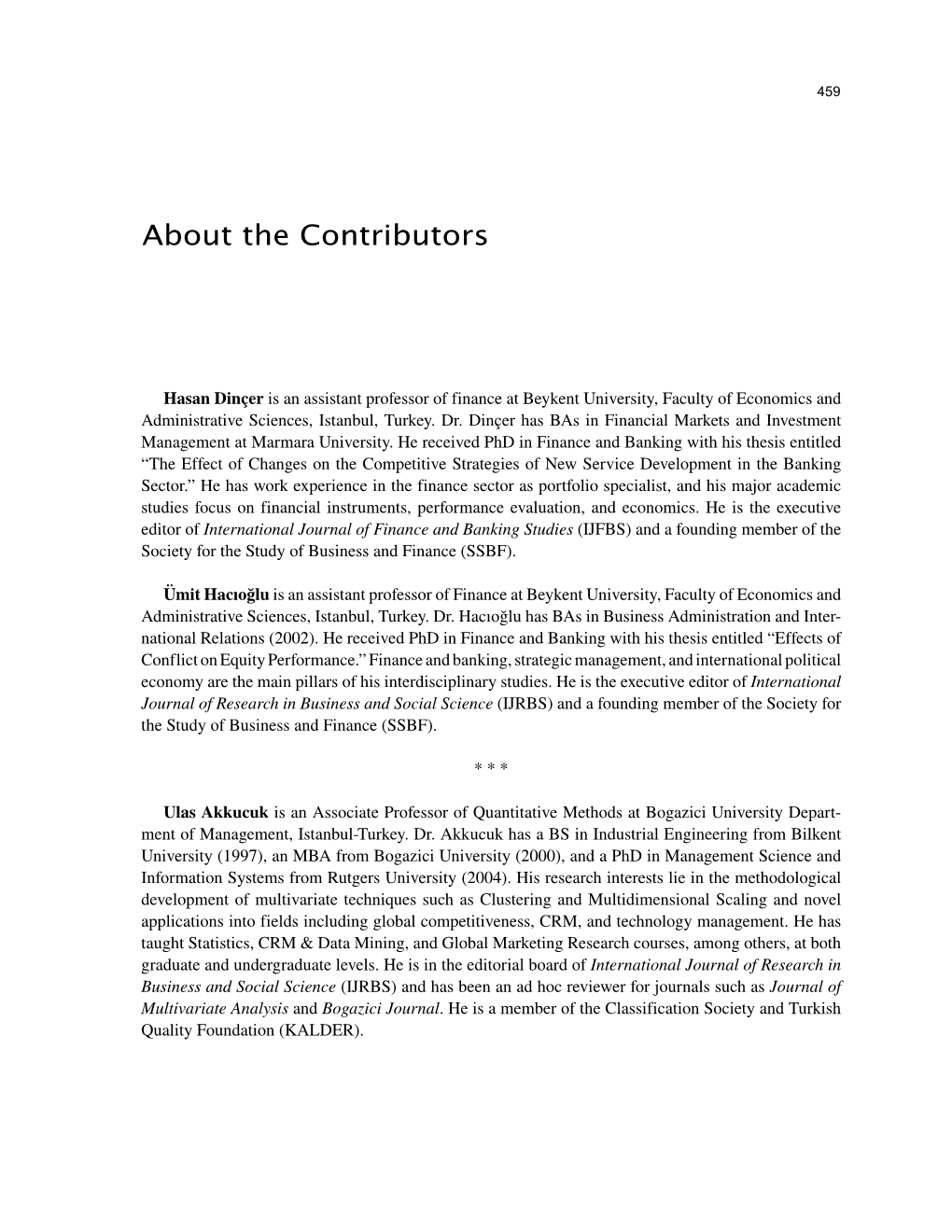 About the Contributors