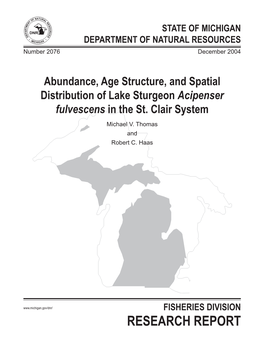 Abundance, Age Structure, and Spacial Distribution of Lake